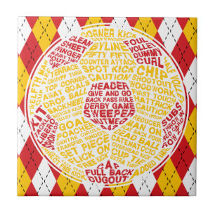 Typographic Soccer Ball Tile