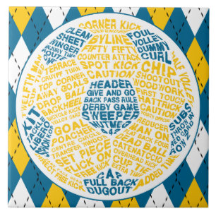 Typographic Soccer Ball Tile