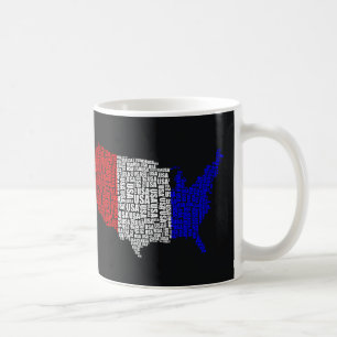 Typographic USA in Red, White and Blue Coffee Mug