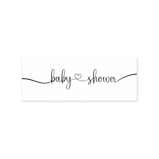 Typographical Calligraphy Custom Baby Shower Rubber Stamp (Imprint)
