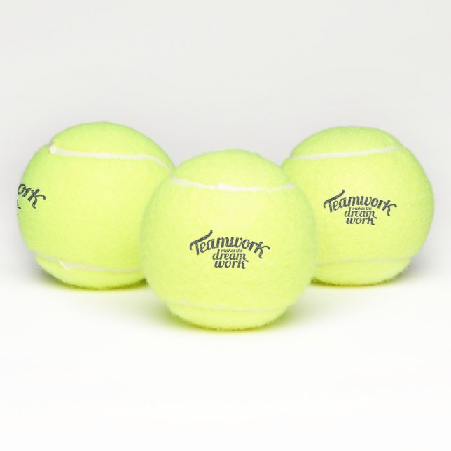 Typographical slogan teamwork makes tennis balls (Multi)