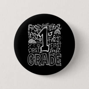 Typography 1st Grade Team Student Teacher 6 Cm Round Badge