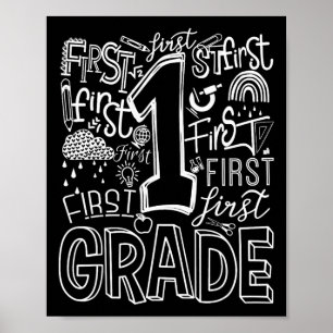 Typography 1st Grade Team Student Teacher  Poster