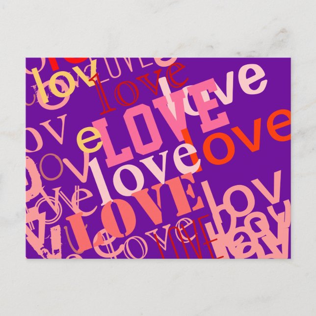 typography about love postcard (Front)