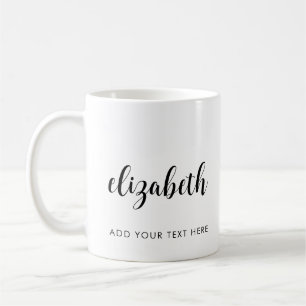 Typography Add Your Text Name Template Script Coffee Mug