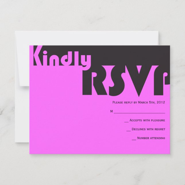 TYPOGRAPHY Bar Bat Mitzvah Reply RSVP Card (Front)