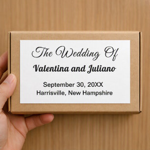 Typography-Based Black and White Wedding Rectangular Sticker
