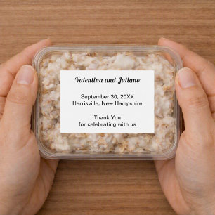 Typography-Based Black & White Wedding Food Favour Label