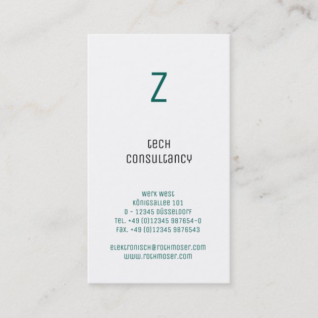 Typography based business card (Front)