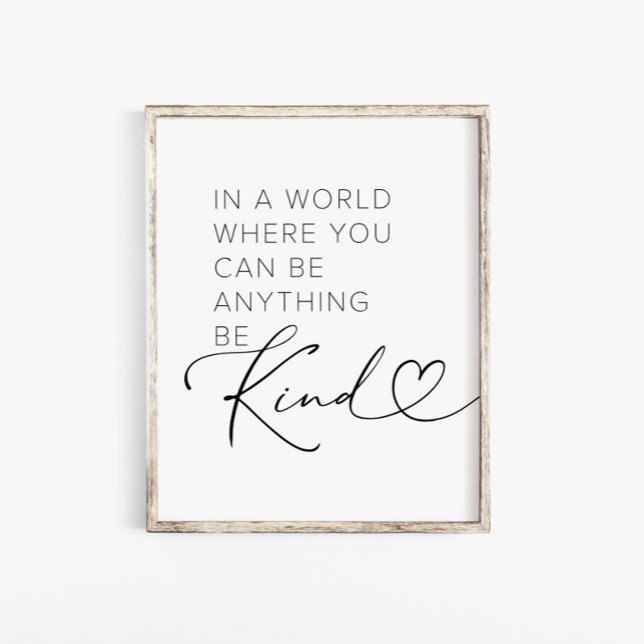 Typography Be Kind Quote Wall Art (Creator Uploaded)