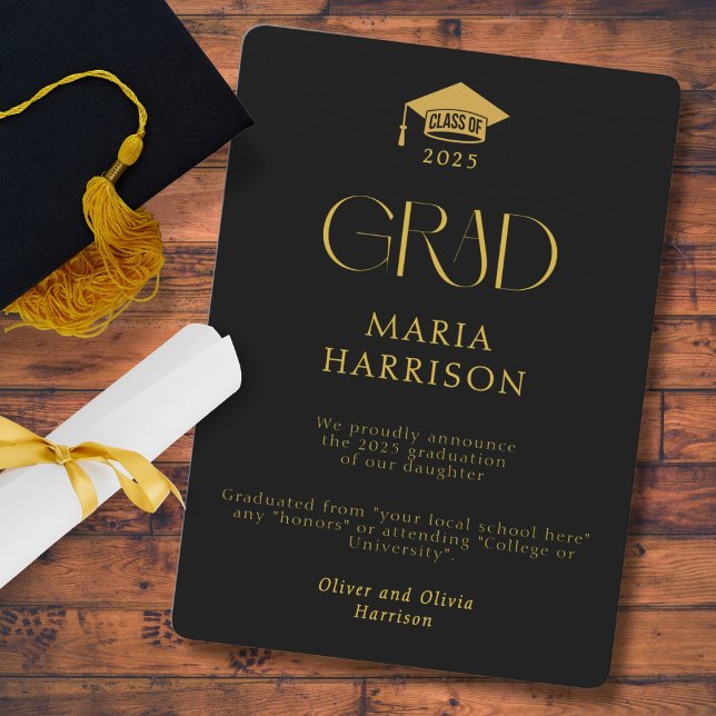 Typography Black and Gold No Photo Announcement (Creator Uploaded)