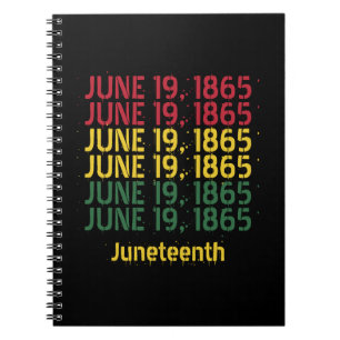 Typography Black History June 19 1865 Juneteenth Notebook