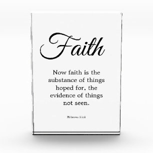 Typography Black & White Faith is the substance Photo Block