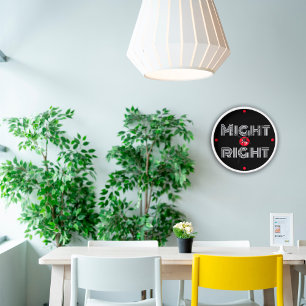 Typography black white red quote clock