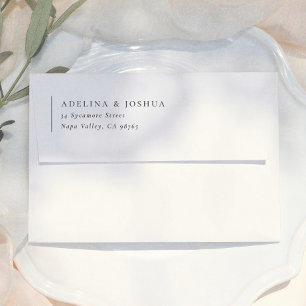 Typography Black & White Wedding Return Address Envelope