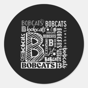 Typography Bobcat For Men Women Bobcat Animal Love Classic Round Sticker
