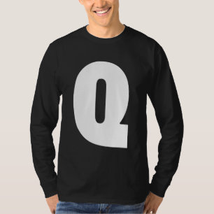 Typography Bold Display Letter Q Alphabet Characte T-Shirt