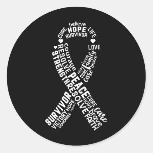 Typography Breast Cancer Awareness Pink Graphic Classic Round Sticker