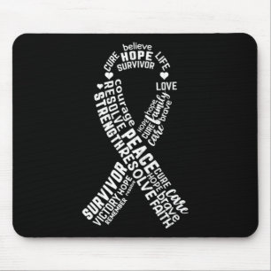 Typography Breast Cancer Awareness Pink Graphic Mouse Pad