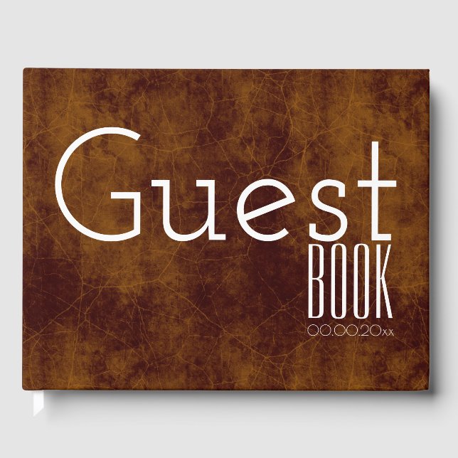 Typography business launch guest register CUSTOM 4 Book (Front)