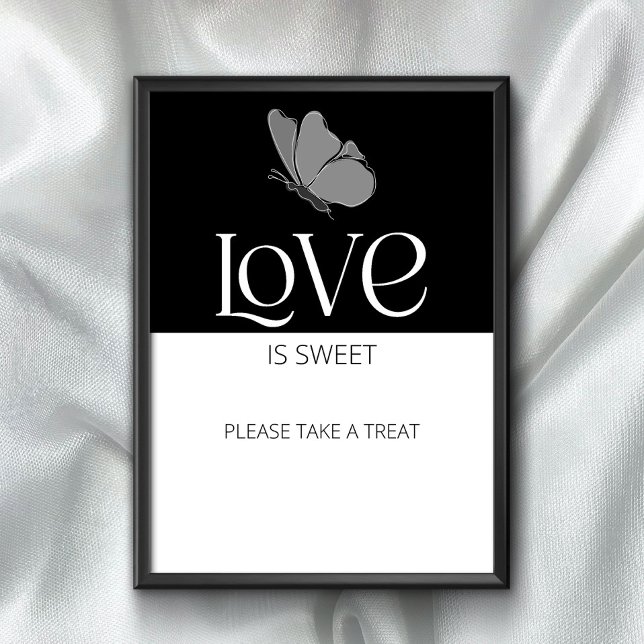 Typography Butterfly Love is sweet take a treat  Poster (Creator Uploaded)