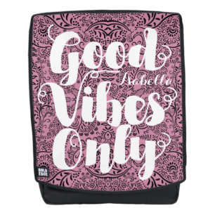 Typography Calligraphy Lilac Good Vibes Only Backpack