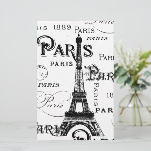 Typography Calligraphy Paris France Eiffel Tower