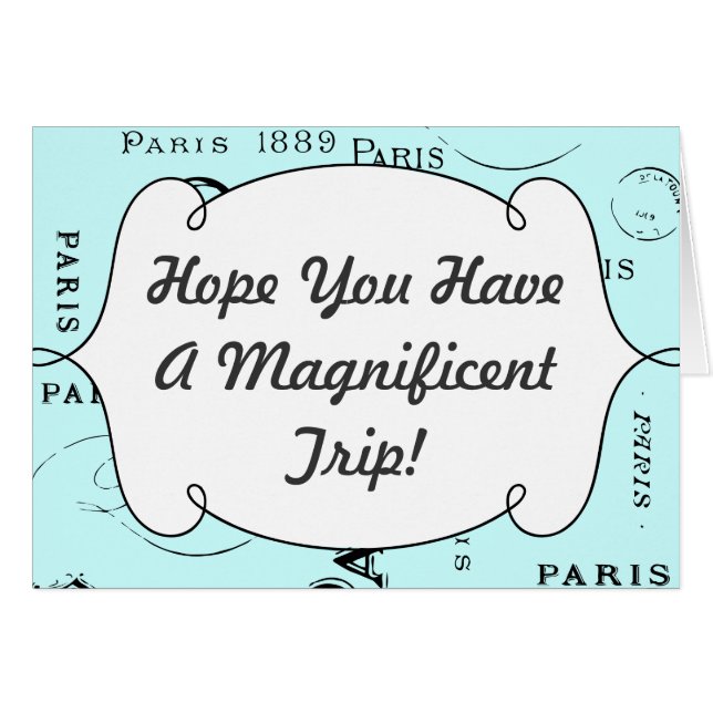 Typography Calligraphy Paris France Eiffel Tower (Front Horizontal)