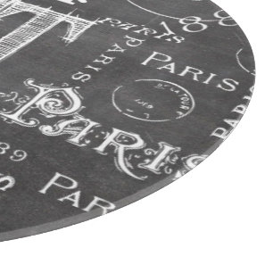 Typography Calligraphy Paris France Eiffel Tower Cutting Board