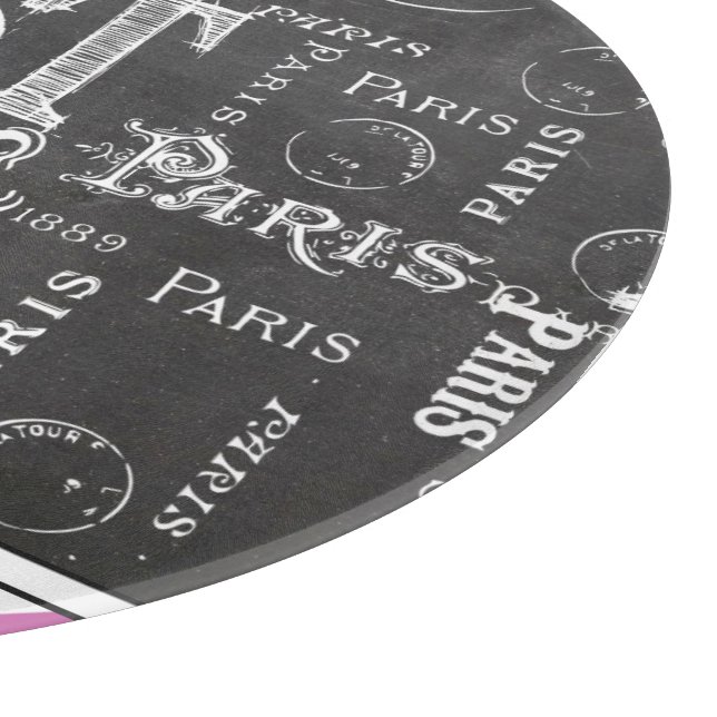 Typography Calligraphy Paris France Eiffel Tower Cutting Board (Corner)