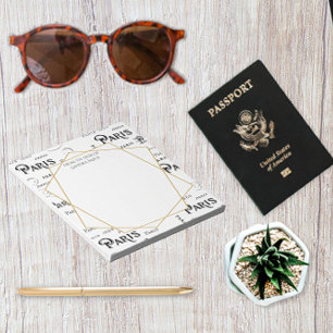 Typography Calligraphy Paris France Eiffel Tower Notepad