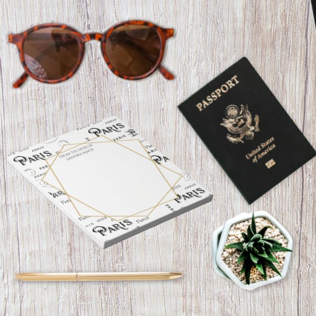 Typography Calligraphy Paris France Eiffel Tower Notepad (Creator Uploaded)