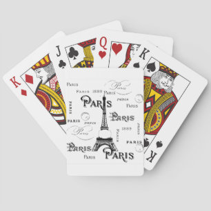 Typography Calligraphy Paris France Eiffel Tower Playing Cards