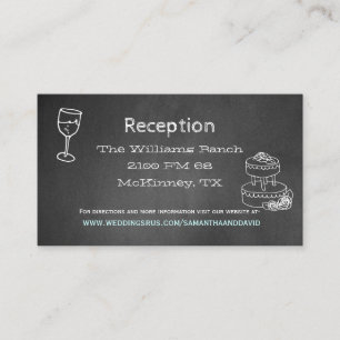 Typography Chalk Board Wedding Reception Card