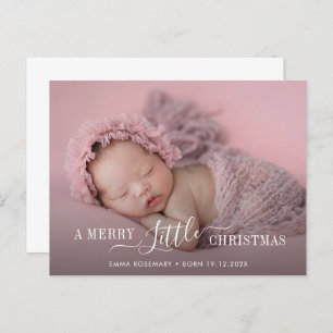 typography christmas birth announcement card