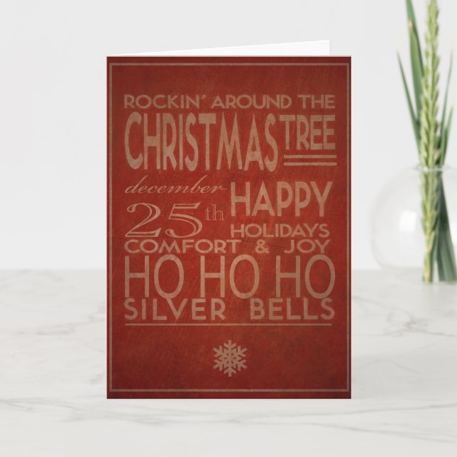 typography christmas card in red (Front)