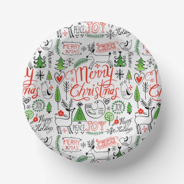 Typography Christmas     Paper Plate (Front)