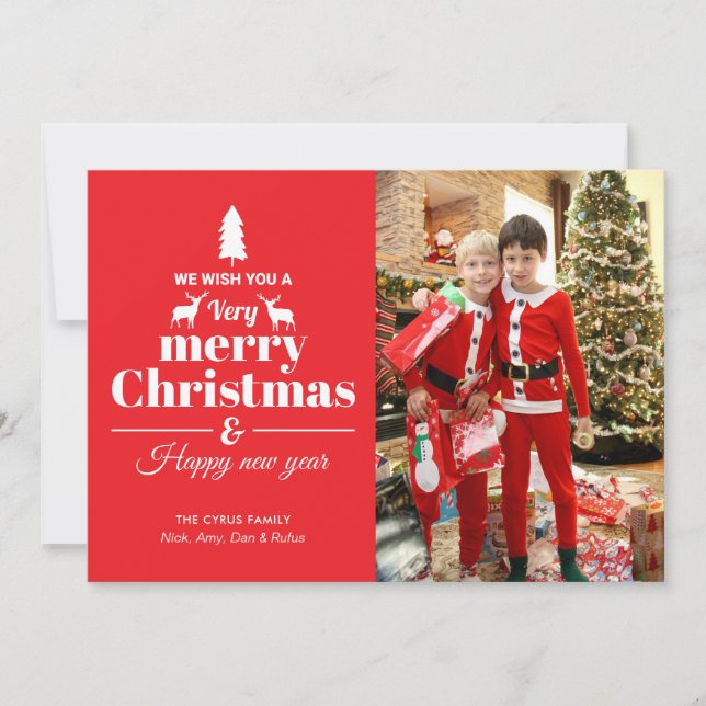 Typography Christmas Photo Card (Front)