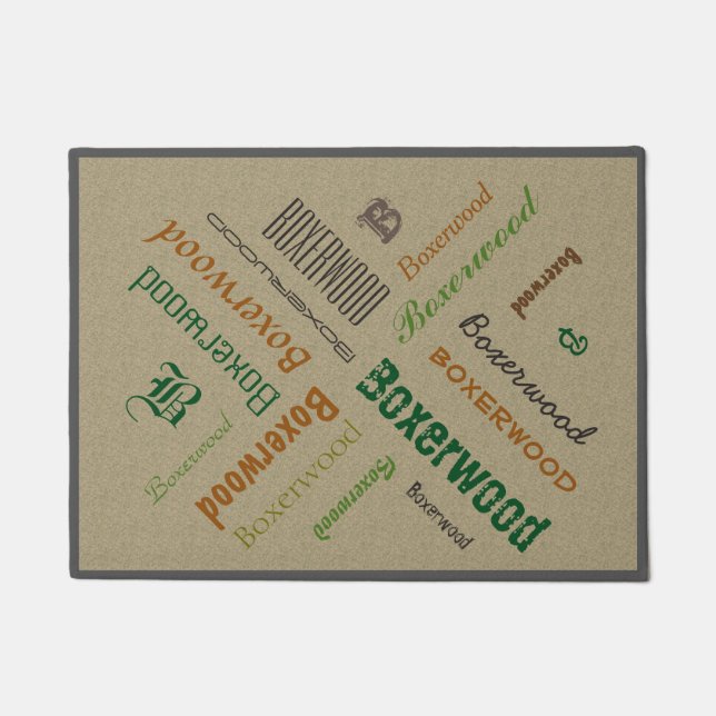 Typography Collage any Family Name any Colour Doormat (Front)