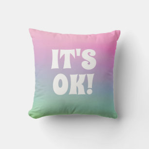 typography cool funny cute retro bold its ok cushion