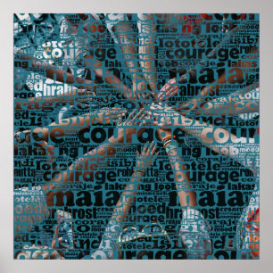 Typography - Courage - Custom Photo  Poster