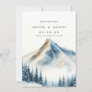 Typography Custom Mountain Save The Date