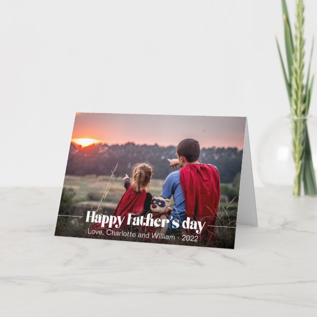 Typography Custom Photo Father's Day Card (Front)
