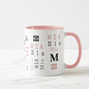 Typography Custom Repeating Name & Monogram Mug