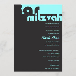 TYPOGRAPHY Customisable Bar Mitzvah Invitation