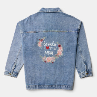 Typography, customised,  flower lovely mum denim jacket