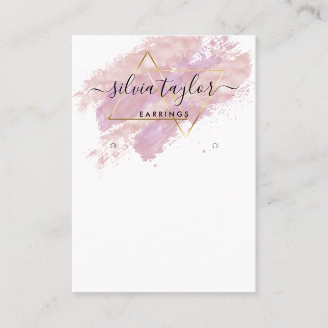 Typography earrings display holder  jewellery busi business card (Front)