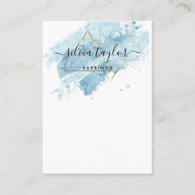 Typography earrings display holder  jewellery busi business card (Front)