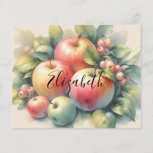 Typography Fall apples pastel colours watercolor 