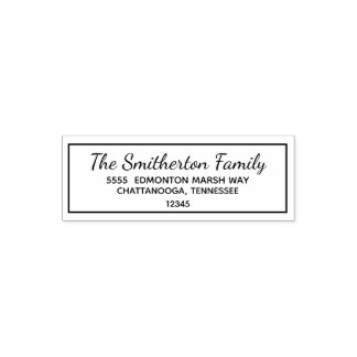 Typography Family Last Name Return Address Self-inking Stamp